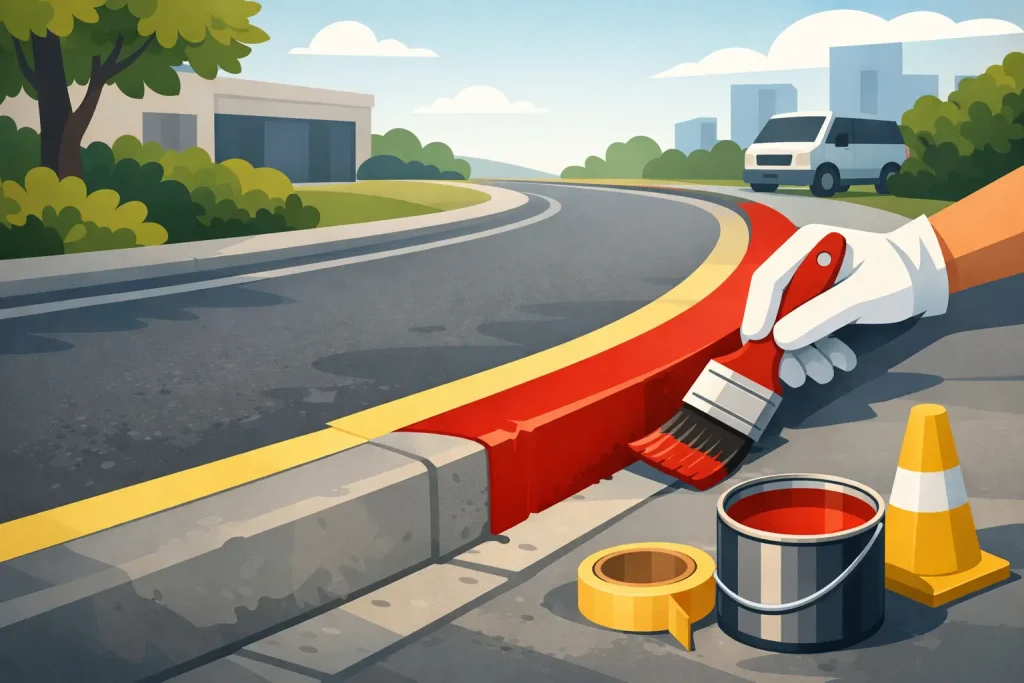 How to Paint Fire Lane Curbs the Right Way