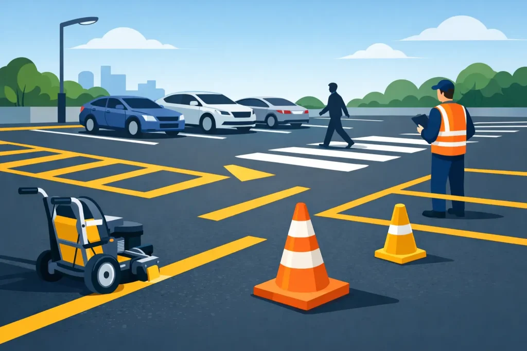 Commercial Lot Striping Guide for Safer Lots